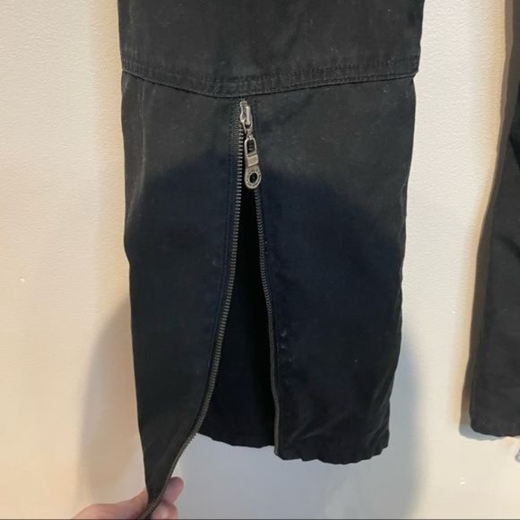 HARLEY DAVIDSON MID RISE D RING EMBROIDERED PATCH ZIP FLARE CARGO PANTS BLACK 6 - Picture 4 of 7